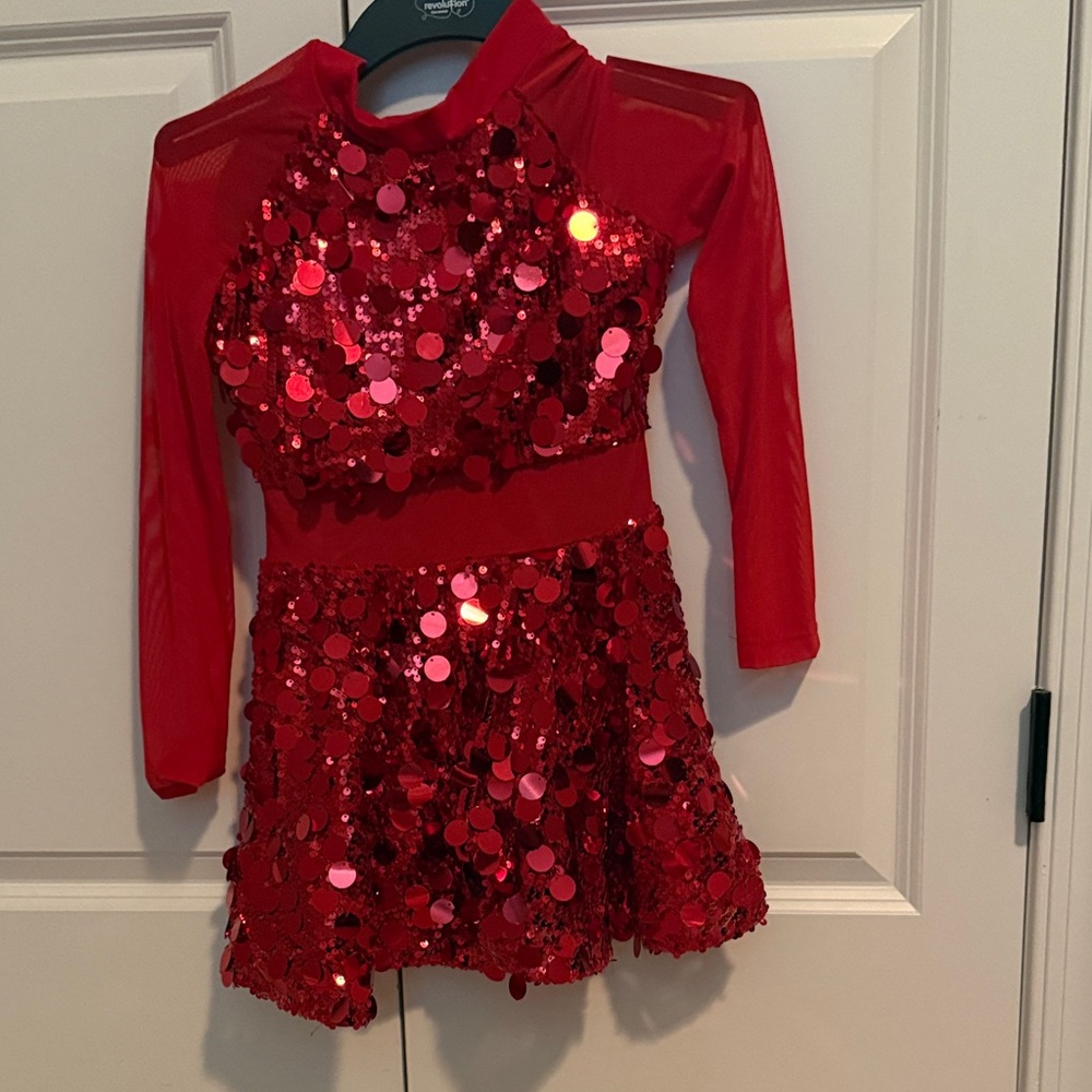 Revolution Red Sequin Kids Dance Costume